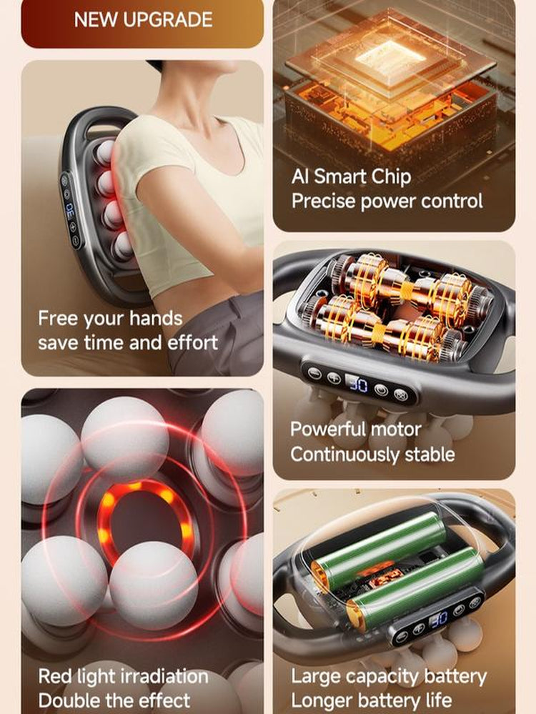 16-Head Deep Tissue Massage Gun with 30 Levels & 30 Modes