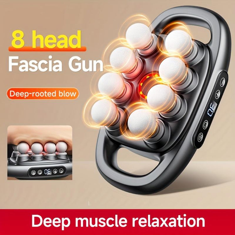 8-Head Deep Tissue Massage Gun, a Tool for Relaxing Muscles Throughout the Body, Including Feet, Legs, Waist, Back, and Neck. This Electric Massager Makes a Perfect Gift for Athletes, Friends, Family, Mothers, Fathers, Christmas, Valentine&