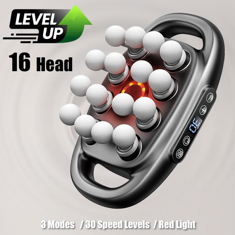 16-Head Deep Tissue Massage Gun with 30 Levels & 30 Modes