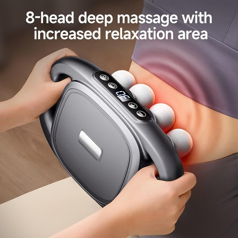 8-Head Deep Tissue Massage Gun, a Tool for Relaxing Muscles Throughout the Body, Including Feet, Legs, Waist, Back, and Neck. This Electric Massager Makes a Perfect Gift for Athletes, Friends, Family, Mothers, Fathers, Christmas, Valentine'