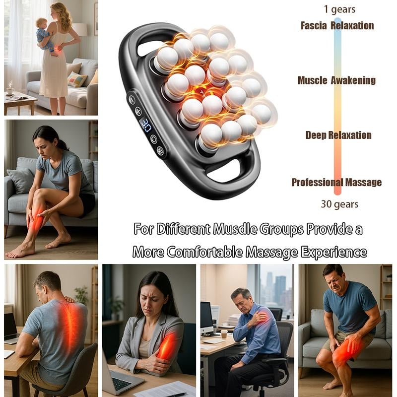 16-Head Deep Tissue Massage Gun with 30 Levels & 30 Modes